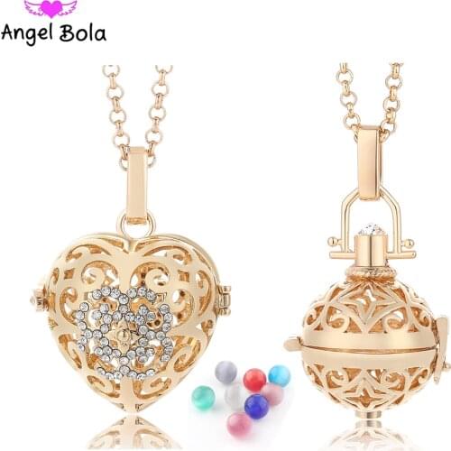 Harmony Bola Locket Open Cage Pendant for Angel Caller Opal Ball Floating Aroma Essential Oil Diffuser Pregnant Lockets Charms