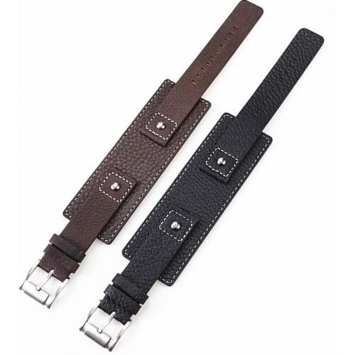 High Quality Leather Bracelet Retro Style For Fossil Jr1190 Watchband Genuine Leather 20mm Men Black Brown Watch Strap Belt