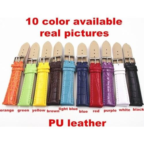 Wholesale 50PCS / lot 14MM PU leather imitation Bamboo grain leather Watch strap watch band -10 colors available -3155