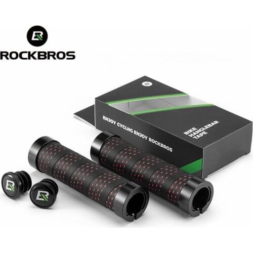 ROCKBROS Cycling Handlebar Bicycle Grips Bike Cover Grips MTB Bicycle Handle Grips Antislip Double Lock RIngs Bike Accessories