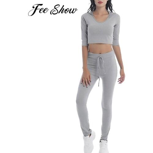 Sexy Women Sport Outfits Seamless Workout Gym Suits Active Wear Hoodie Cropped Top High Waist Leggings Pants Two Piece Yoga Sets