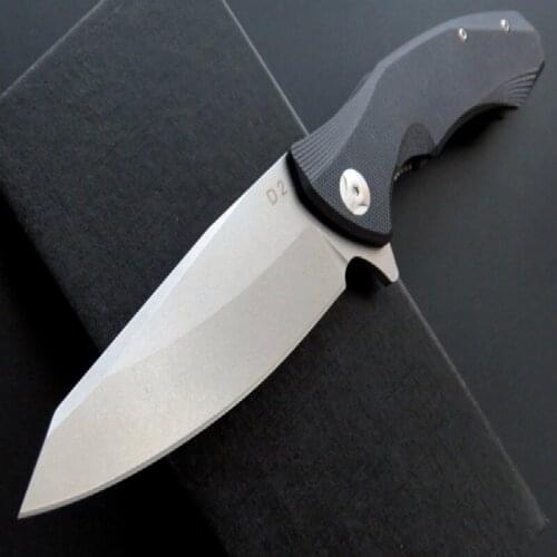 High quality tactical D2 steel blade outdoor pocket folding blade knife EDC camping utility knife