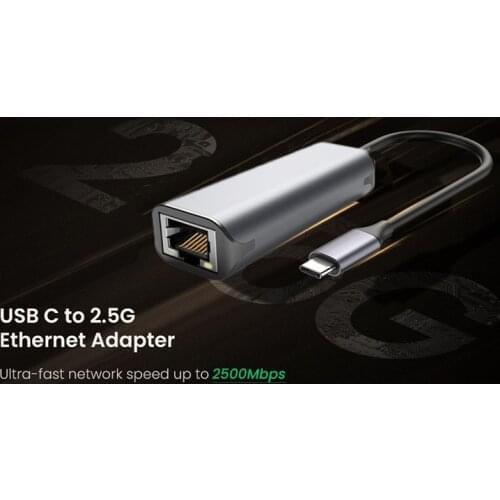 High Speed Type-C To RJ45 USBC TypeC To Ethernet Network LAN Adapter Card 10/100/1000/2500Mbps Adapter For PC Laptop LAN Adapter