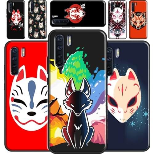 Japanese Kitsune Fox Mask Phone Case For OPPO A53 2020 A5 A9 A31 A52 A72 A92 A83 A91 A93 A1K A15 A3S A5S F5 F7 Cover