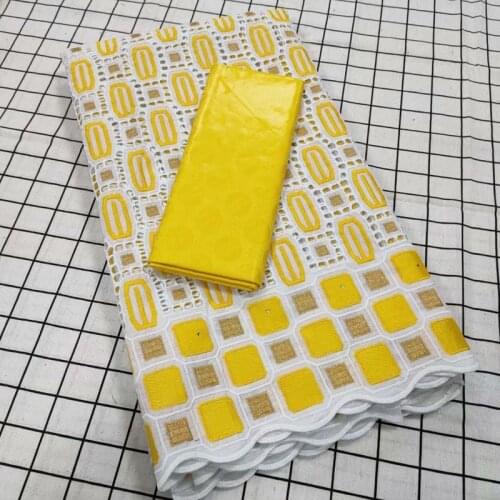 Yards Latest 2021 New Female And Embroidered Fabric 2.5 Yards Cotton Lace And 2.5 Yards Bazin