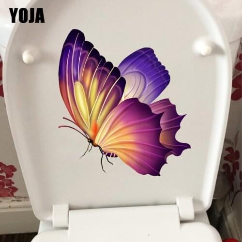 YOJA 19.6X21.4CM Smart Colorful Butterfly Kids Rooms Wall Sticker House Decoration Funny Toilet Decal T1-2019