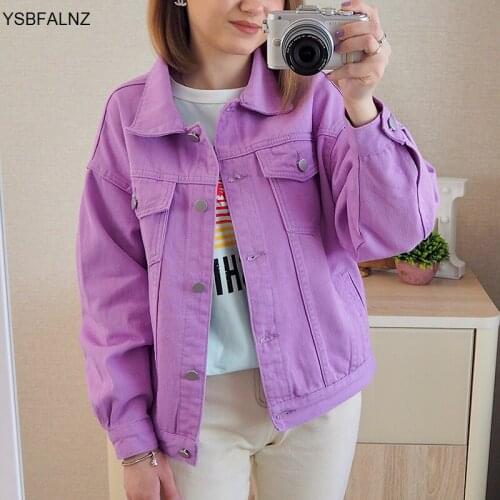 Women Jackets Fad New Spring Outwear Denim Coat Solid Turn Down Collar Cotton Jacket For Female Plus Size Veste Vetement Femme