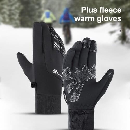 Winter Cycling Bicycle Gloves Non-Slip Shockproof Warm Bike Gloves Windproof Water Repellent Sports Gloves