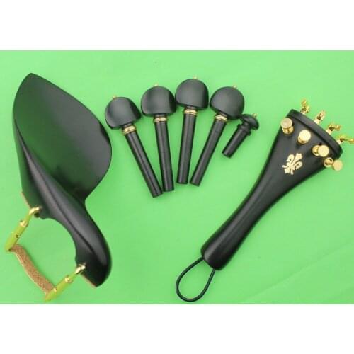 1 set new grade 4/4 Ebony violin parts, copper Inlaid,violin Accessories