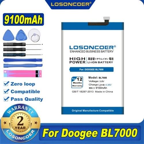 100% Original LOSONCOER 8450mAh BL7000 For DOOGEE BL7000 Mobile Phone Battery