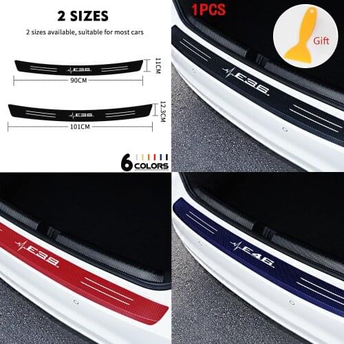 1PCS 3D Carbon Fiber Waterproof Protection Film Car Trunk Guard Plate Car Sticker For BMW E28 E30 E60 E61 E70 E71 accessories