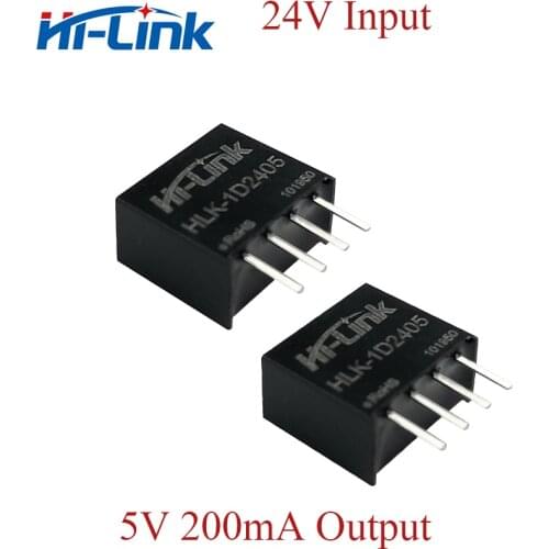 Free Ship 10pcs/lot 24V to 5V 200mA 1W output HLK-1D2405 mini dc to dc step down module