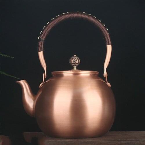 1.6L Pure Copper Teapot Handmade Copper Pot Boil Water Pot Retro Health Tea Set