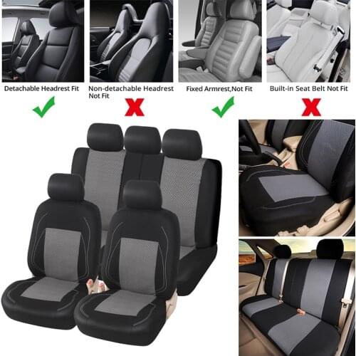 Sports Car Seat Cover Universal Classic Seat Protector Full Set for Toyota Black and Gray Fit Most Car Truck, SUV, or Van