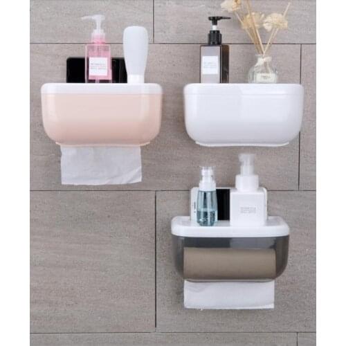 3Colors Toilet Paper Roll Holder Bathroom Tissue Box Dispenser Waterproof Easy Install