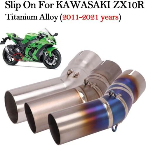 For KAWASAKI ZX-10R ZX10R ZX 10R 2011-2021 Years Motorcycle Exhaust Modified Titanium Alloy Middle Link Pipe Moto Escape Muffler