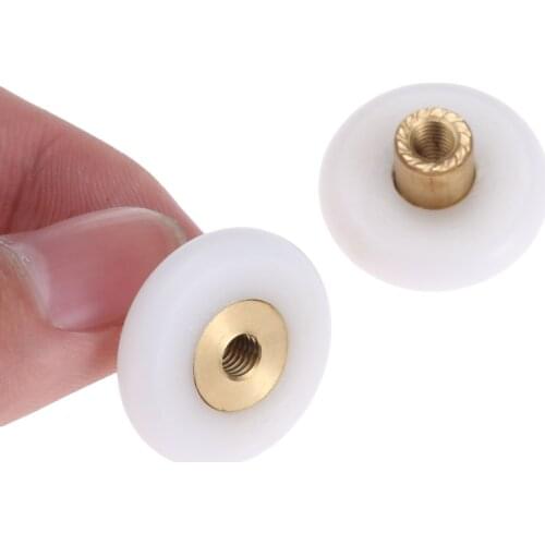 DRELD Shower Bath Door Rollers Runners Wheels Pulleys 24mm Dia Bathroom Glass Sliding Door Roller Bearing Pulley Wheel/Runner
