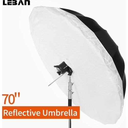 Godox Studio Photogrphy 70" / 178cm Silver Black Reflective Umbrella Studio Lighting Light Umbrella with Large Diffuser Cover