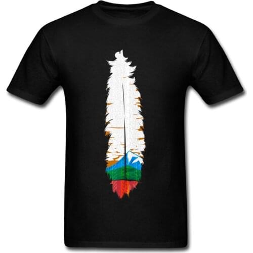 The Indian Chief Feather Art T-Shirts For Adult Original T Shirt Colored Mens Fashion Casual Tee Shirts Big Tall Size 3XL 70s