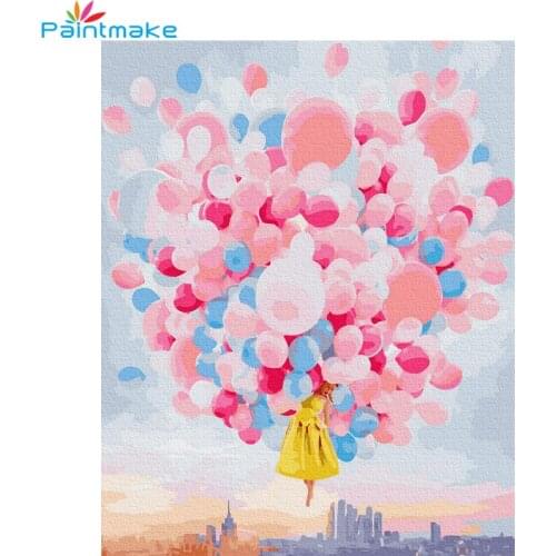 Paintmake Balloon Landscape DIY Paint By Numbers Oil Painting On Canvas For Home Wall decor Art Hand-Painted Adult Kids