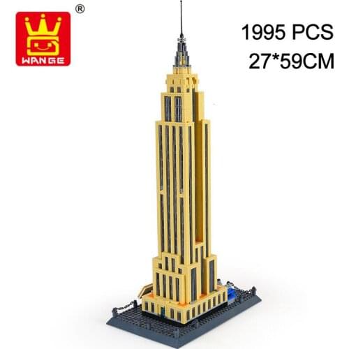 WANGE Blocks DIY Assemble Construction Building Blocks 1995pcs Bricks Empire State Building Of New York Toys For Children Gifts