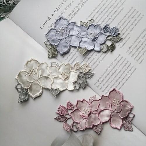 Handmade Lace Applique For Wedding Dress Floral Embroidery DIY Sewing Crafts Needlework Accessories Lace Patches For Clothing