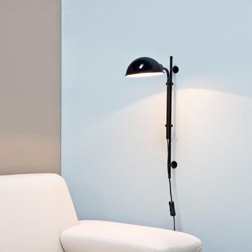 Nordic Classic adjustable modern industrial Long swing arm black wall lamp sconce vintage E27 lights for Bathroom bedroom foyer