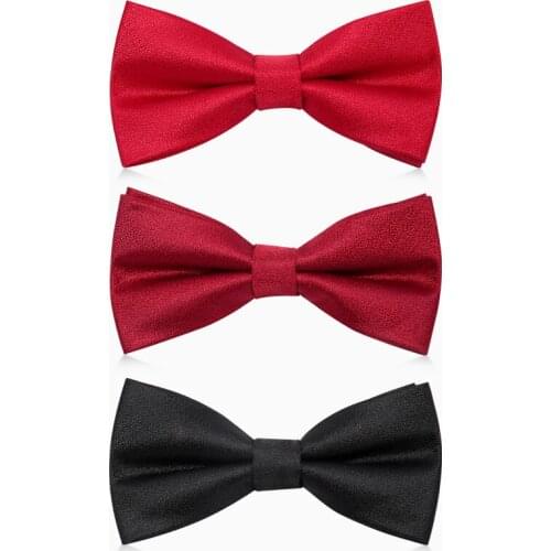 Brand New High Quality Bowtie For Men Fashion Formal Groom Wedding Party Butterfly Bow Tie Two Layer Gift Box Wine Red Black