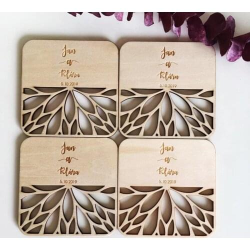 Personalized Coasters,Wedding Wooden Coasters,Engraved Coasters,Wedding Gift Coasters,Wedding Souvenirs Decoration