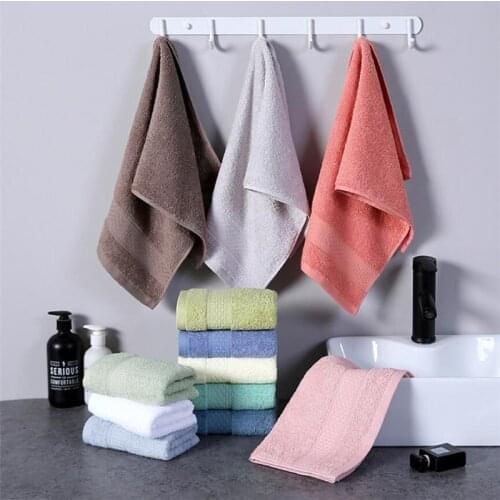 2Pcs Combed Cotton Hand Towel Long Terry Solid Face Towel 34x75cm Cotton Home Hotel Travel Sport Cotton Terry Towel 24 Styles