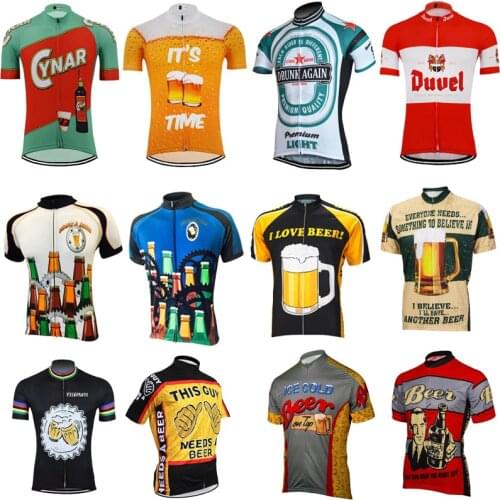 Hot mens Cycling Jersey Classic retro beer Short sleeve Bicycle Cycling Clothing Bike Wear Clothes Maillot Ciclismo 13 style