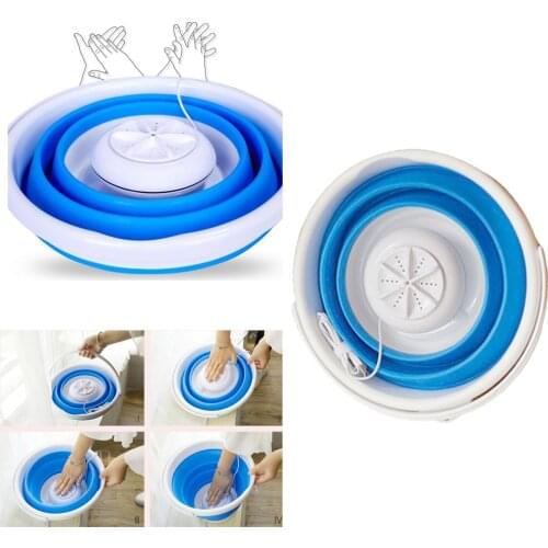 Portable Mini Washing Machine Folding Personal USB Charger Bucket Type