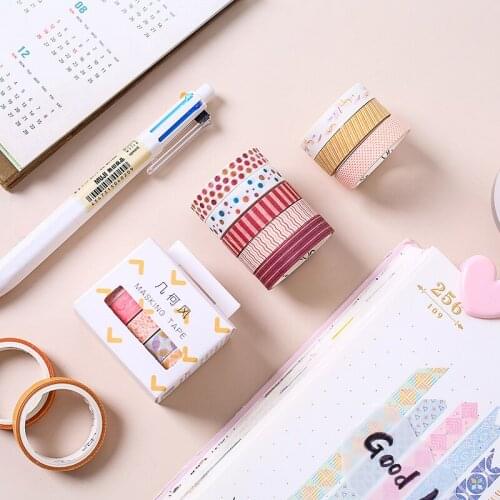 Simple Solid Color Washi Masking Tape Sticky DIY Decoration Office Stationery Scrapbook Decorative Paper Tape Set