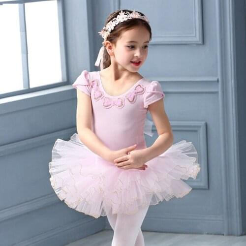 Pink/Purple/Blue/Rose Cute Ballet Dress For Girls Short/Long Sleeved Swan Lake Ballet Dance Costume Ballerina Children Clothes