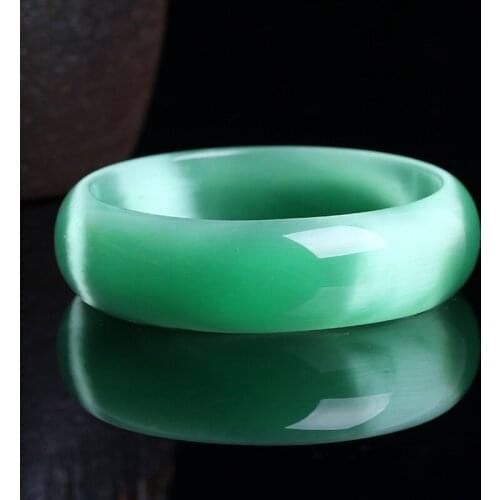 Fresh Light Green Cat Eye Natural Stone Bangles Lucky For Women Gift Help Marriage Sweet Crystal Bracelet Jewelry Accessories