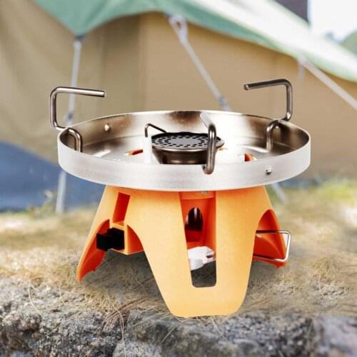 Outdoor Gas Stove Integrated Orange Base Camping Cooking Utensils