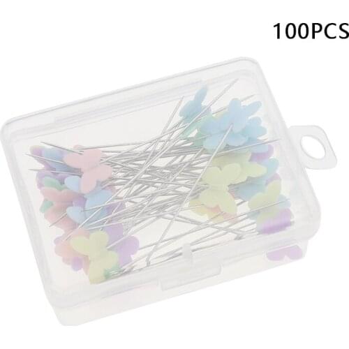 Butterfly shape bead needle sewing fitting tools, colored bead needle straight needle embroidery pin