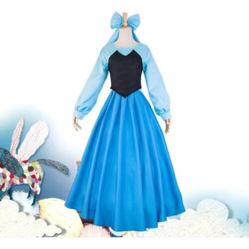 Elegant The Little Mermaid Cosplay Ariel Costume Adults Blue Princess Dress For Women Halloween Party Sexy Fancy Dance Performan