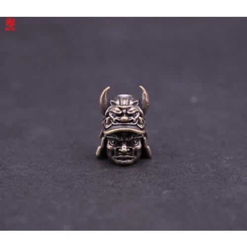 1PC Ox Horn Warrior Retro Brass Copper EDC Paracord Beads Lanyard Pendants Knife Beads Umbrella Rope Cord Beads Pendants