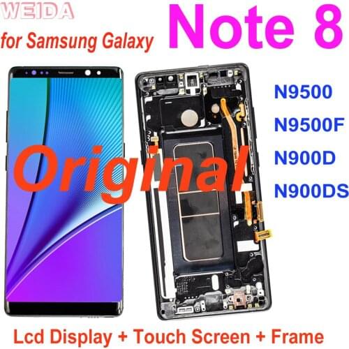 100% Original New LCD For Samsung Galaxy Note 8 LCD N9500 N9500F N900D Touch Screen Digitizer Assembly with Frame for Note8 LCD