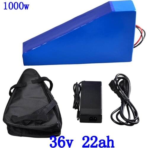 36V Electric Bike Battery 36V 20AH 22AH Lithium Battery 36V 350W 500W 1000W Ebike Battery Pack With 30A BMS and 42V 5A Charger
