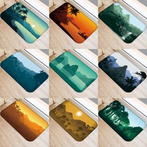 40x60cm Cute Diy Print Floor Mat Bathroom Ground Mat Slip Door Bath Pad Rug Living Room Kitchen Carpet Home Decor Scenic