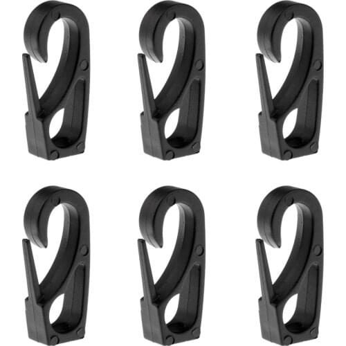 6 Pieces 6mm Shock Cord Bungee Rope Clip Hook for Kayak Paddle Rod Leash Dinghy Fishing Camping Tent Canopy Cover Accessories