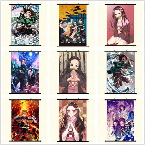 Anime Manga Demon Slayer: Kimetsu no Yaiba Two Wall Scroll Painting 40x60 Picture Wallpaper Stickers Poster 001