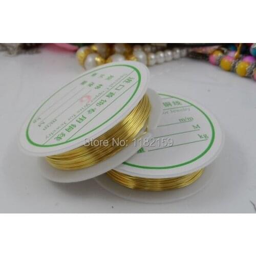 Free Shipping Wholesale 0.6MM 10Pcs Gold plated Color Steel Wires Beading Wire Jewelry Findings Copper Ropes/Cords