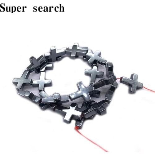 AAA quality natural Stone Hematite loose Cross beads black 4 8 10 12mm For DIY Jewelry Making Personality fashion