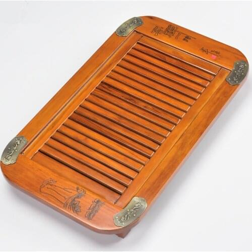 50*30*6cm Manufacturers wholesale solid wood tea plate trumpet drawer drainage Kung Fu tea tray firewood carved tea table