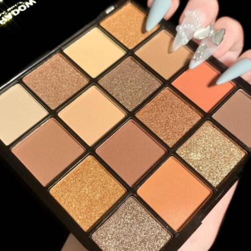 COOLSTORY 16 Colors Eyeshadow Palette Earth Color Pearl Matte Eye Shadow Waterproof Lasting High Gloss Shimmer Cosmetics TSLM2