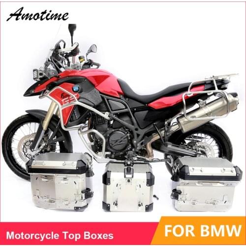 For BMW F800GS ADV Pannier System Side and Top Boxes with Stainless Steel Racks for BMW GS 800 GS LC ADV