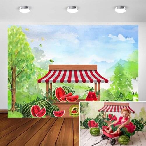 Photography Backdrop Watermelon Farm Birthday Decoration Baby Newborn Child Portrait Background for Photo Studio Photocall